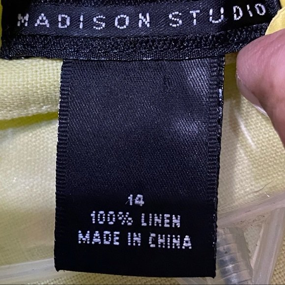Madison Studios Pale Yellow Green Blazer Jacket Over Shirt size 14 - Picture 9 of 10